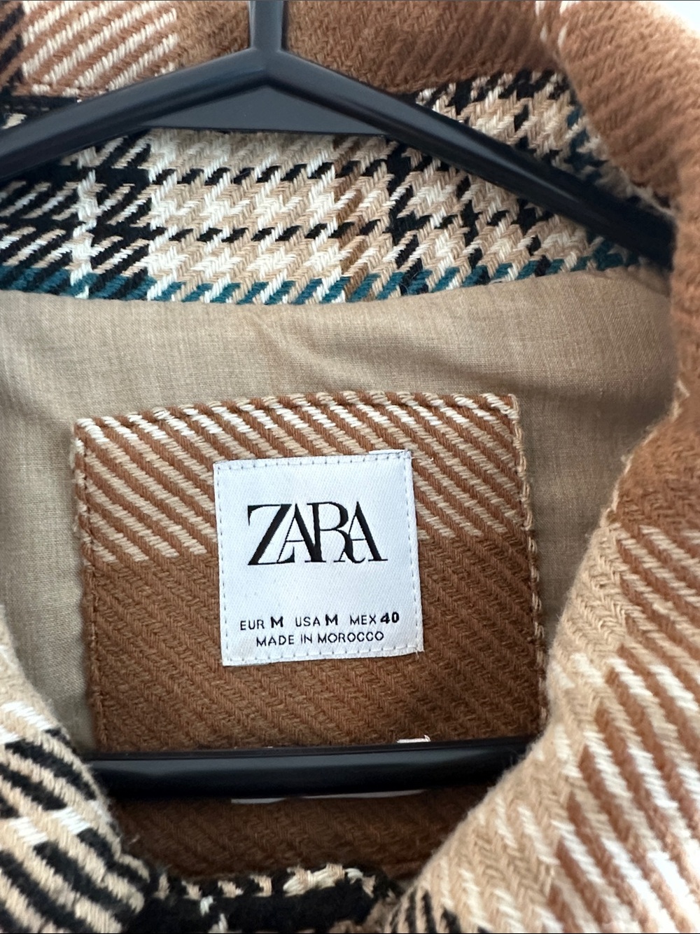ZARA Men’s Plaid Shirt Jacket - Picture 2 of 4
